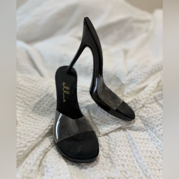 Women’s dancing heels Black Heels with Clear - Picture 2 of 8
